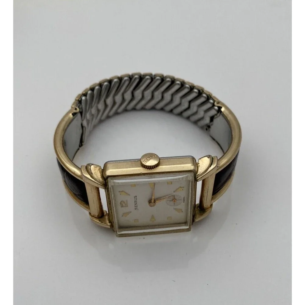 Vintage Benrus Mechanical Automatic Handwind 10k Rolled Gold Plate Bezel Watch